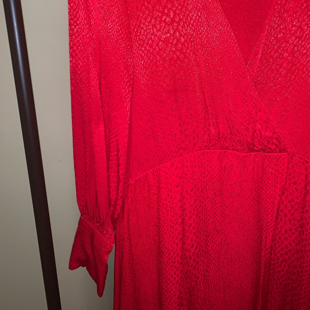 Midi faux wrap, satin dress